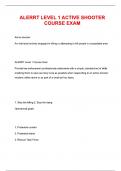 ALERRT LEVEL 1 ACTIVE SHOOTER COURSE EXAM Complete Questions and Answers