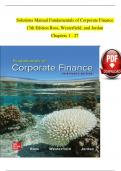 Solutions Manual Fundamentals of Corporate Finance  13th Edition Ross&comma; Westerfield&comma; and Jordan Chapters 1 - 27