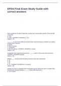 EFDA Final Exam Study Guide with correct answers
