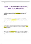 Exam FX Practice Test Questions With Correct Solutions