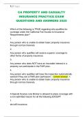 CA PROPERTY AND CASUALTY  INSURANCE PRACTICE EXAM  QUESTIONS AND ANSWERS 2025