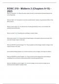 EOSC 210 - Midterm 2 &lpar;Chapters 9-15&rpar; - 2023&period; 166 Questions And Answers