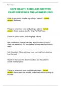 COPE HEALTH SCHOLARS WRITTEN  EXAM QUESTIONS AND ANSWERS 2025