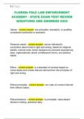 FLORIDA FDLE LAW ENFORCEMENT  ACADEMY - STATE EXAM TEST REVIEW  QUESTIONS AND ANSWERS 2025 
