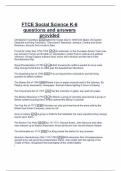 FTCE Social Science K-6  questions and answers  provided 