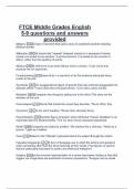 FTCE Middle Grades English  5-9 questions and answers   provided 