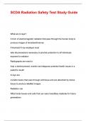 SCDA Radiation Safety Test Study Guide Questions and Verified Answers