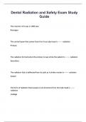 Dental Radiation and Safety Exam Study Guide Questions and Verified Answers