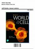 Test Bank for Becker's World of the Cell&comma; 10th Edition by Hardin & Lodolce