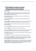 FTCE Middle Grades English  5-9 questions and answers 