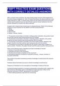 FSBPT PRACTICE EXAM QUESTIONS WITH CORRECT DETAILED ANSWERS 