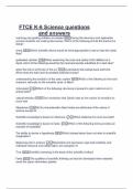 FTCE K-6 Science questions and answers