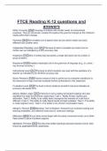 FTCE Reading K-12 questions and  answers 