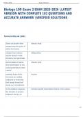 Exam &lpar;elaborations&rpar; Biology 109  