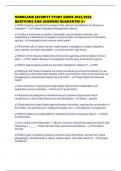 HOMELAND SECURITY STUDY GUIDE 2025&sol;2026 QUESTIONS AND ANSWERS GUARANTEE A&plus;