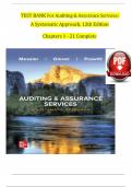 Test Bank for Auditing & Assurance Services A Systematic Approach 12th Edition By William Messier
