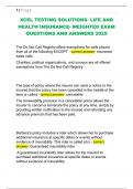 XCEL TESTING SOLUTIONS- LIFE AND  HEALTH INSURANCE- WEIGHTED EXAM  QUESTIONS AND ANSWERS 2025 