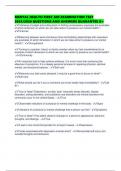 MENTAL HEALTH FIRST AID EXAMINATION TEST 2025&sol;2026 QUESTIONS AND ANSWERS GUARANTEE A&plus;