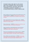 WOMEN&rsquo;S HEALTHCARE IN ADVANCED  PRACTICE NURSING FINAL EXAM WITH  REAL QUESTIONS AND WELL DETAILED  ANSWERS &vert;&vert; ALREADY GRADED A&plus; &vert;&vert;  GUARANTEED PASS &vert;&vert; LATEST UPDATE 2025