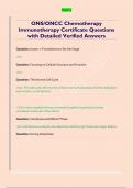 ONS&sol;ONCC Chemotherapy  Immunotherapy Certificate Questions  with Detailed Verified Answers