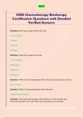 ONS Chemotherapy Biotherapy  Certification Questions with Detailed  Verified Answers