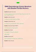 ONS Chemotherapy Course Questions  with Detailed Verified Answers 