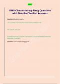 ONS Chemotherapy Drug Questions  with Detailed Verified Answers 