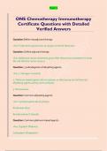 ONS Chemotherapy Immunotherapy Certificate Questions with Detailed Verified Answers
