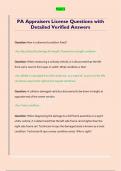 PA Appraisers License Questions with  Detailed Verified Answers