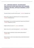 CST &ndash; CERTIFIED SURGICAL TECHNOLOGIST CERTIFICATION EXAM QUESTIONS AND ANSWERS &lpar;VERIFIED AND WELL DETAILED ANSWERS&rpar; LATEST 2025&sol;2026
