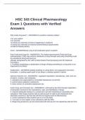 HSC 343 Clinical Pharmacology Exam 1 Questions with Verified Answers