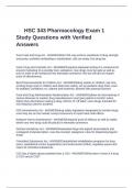 HSC 343 Pharmacology Exam 1 Study Questions with Verified Answers