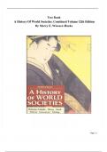 Test Bank for A History of World Societies&comma; 12th Edition by Merry E&period; Wiesner-Hanks &ndash; All Chapters Complete &vert; Latest Edition