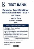 Behavior Modification&colon; What It Is and How To Do It 11th Edition - Test Bank by Garry Martin
