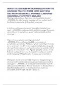 WGU D115 ADVANCED PATHOPHYSIOLOGY FOR THE ADVANCED PRACTICE NURSE EXAM QUESTIONS AND ANSWERS &lpar;VERIFIED AND WELL ELABORATED ANSWERS&rpar; LATEST UPDATE 2025&sol;2025