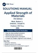 SOLUTIONS MANUAL FOR Applied Strengths Of Materials 7th Edition By Robert L&period; Mott &comma;Joseph A&period; Untener