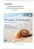 TEST BANK For Principles of Marketing 19e Global Edition By Kotler&comma; Armstrong&comma; Balasubramanian&comma; Verified Chapters 1 - 20&comma; Complete Newest Edition