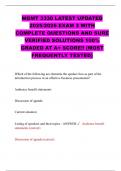 MGMT 3330 LATEST UPDATED 2025&sol;2026 EXAM 3 WITH COMPLETE QUESTIONS AND SURE VERIFIED SOLUTIONS 100&percnt; GRADED AT A&plus; SCORE&excl;&excl; &lpar;MOST FREQUENTLY TESTED&rpar;