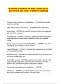 RUTGERS DYNAMICS OF HEALTHCARE EXAM QUESTIONS AND FULLY CORRECT ANSWERS