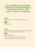 Exam 2&colon; NR324 &sol; NR 324 &lpar;Latest Update 2025 &sol; 2026&rpar; Adult Health I &vert; Questions & Answers &vert; 100&percnt; Correct &vert; Grade A - Chamberlain