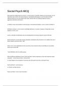 Social Psych MCQ Newest Exam Complete Questions And Detailed Answers Pass Guaranteed&period;