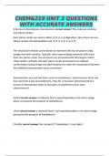 Chem&219 Unit 5 Questions with Accurate Answers