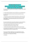 Leadership Exam 1 &lpar;Ch&period;1&comma;2&comma;4&comma;5&comma;8&comma;20&comma;21&rpar; Questions with Accurate Answers