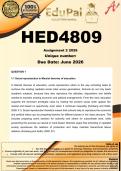 HED4809 Assignment 2 &lpar;COMPLETE ANSWERS&rpar; 2026 - DUE June 2026
