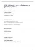 NPB 110A quiz 1 with verified answers graded A&plus; passed