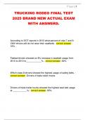 TRUCKING RODEO FINAL TEST  2025 BRAND NEW ACTUAL EXAM  WITH ANSWERS&period; 