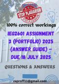 IEG2601 Assignment 3 &lpar;Portfolio&rpar; 2025 &lpar;Answer Guide&rpar; - Due 18 July 2025