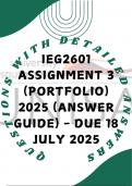 IEG2601 Assignment 3 &lpar;Portfolio&rpar; 2025 &lpar;Answer Guide&rpar; - Due 18 July 2025