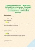Pathophysiology Exam 1 NUR 2063 &sol; NUR 2063 &lpar;Newest Review 2025&sol;2026&rpar; Actual Questions Bank &sol; Complete Accurate Quizzes with Verified Answers  