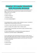 Chapter 26 Leader Questions with Accurate Answers